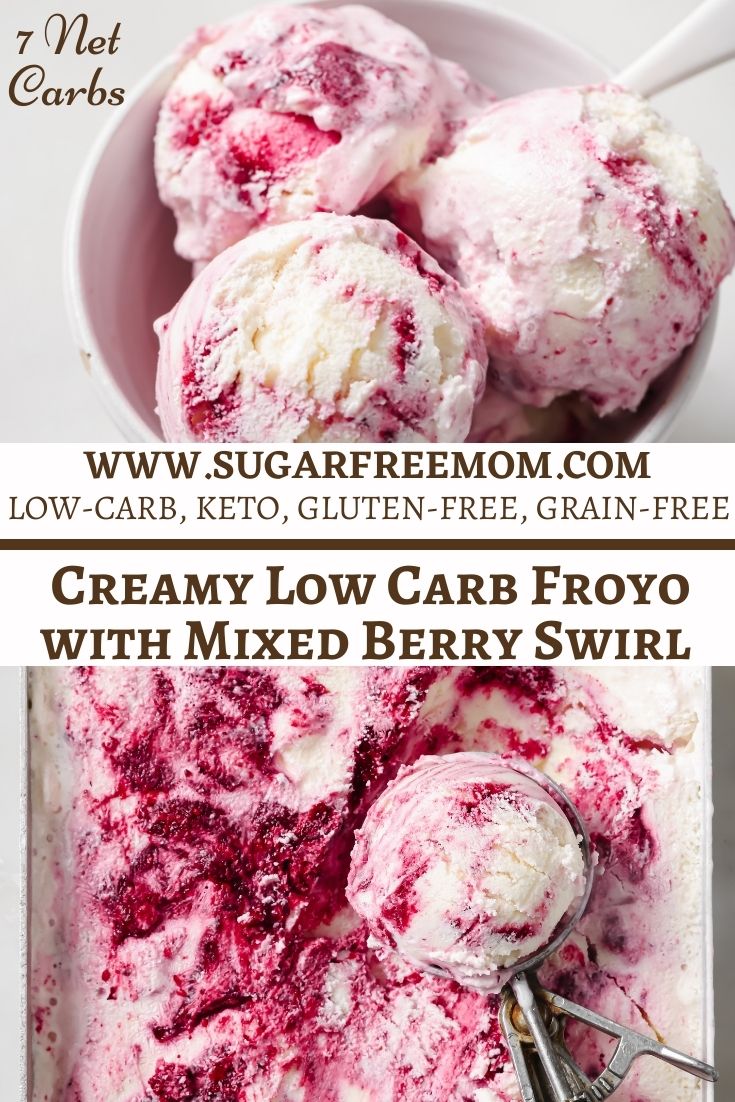 Sugar Free Keto Low Carb Frozen Yogurt with Mixed Berries