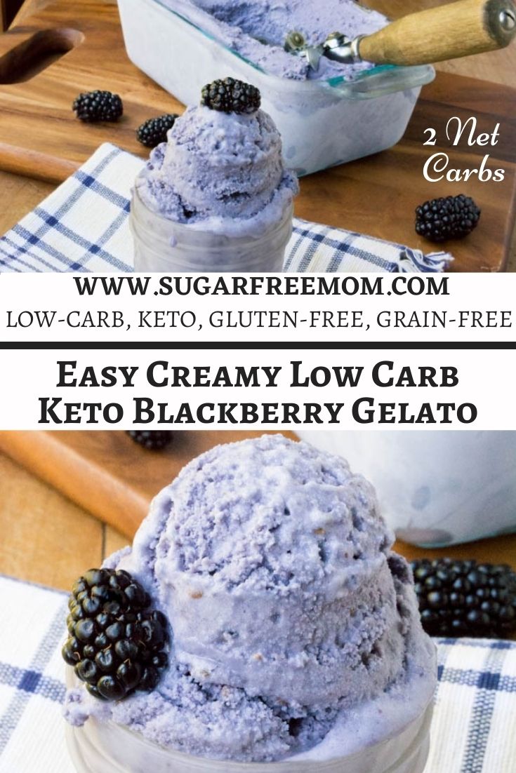 Easy Creamy Low Carb Keto Blackberry Gelato Recipe