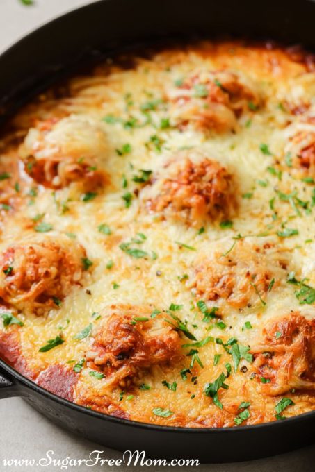 Easy Low Carb Keto Chicken Parmesan Meatballs Recipe