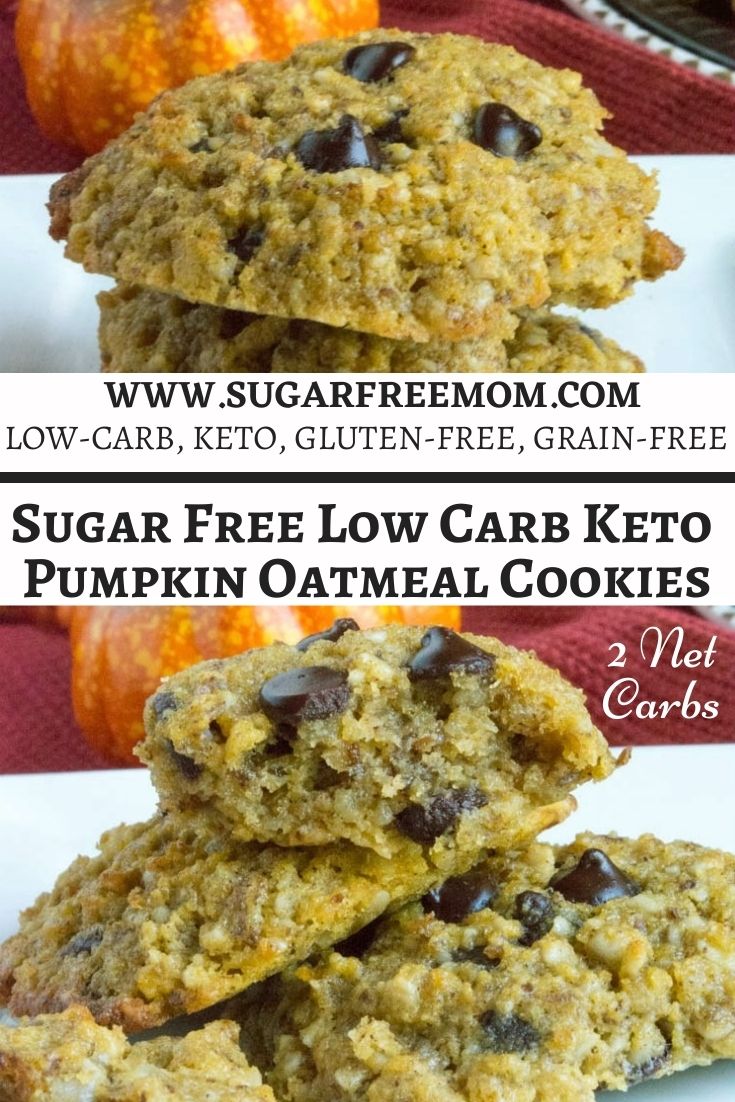 Sugar Free Low Carb Keto Pumpkin Oatmeal Cookies