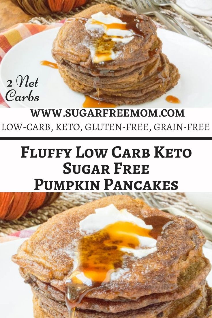 Fluffy Low Carb Keto Sugar Free Pumpkin Pancakes