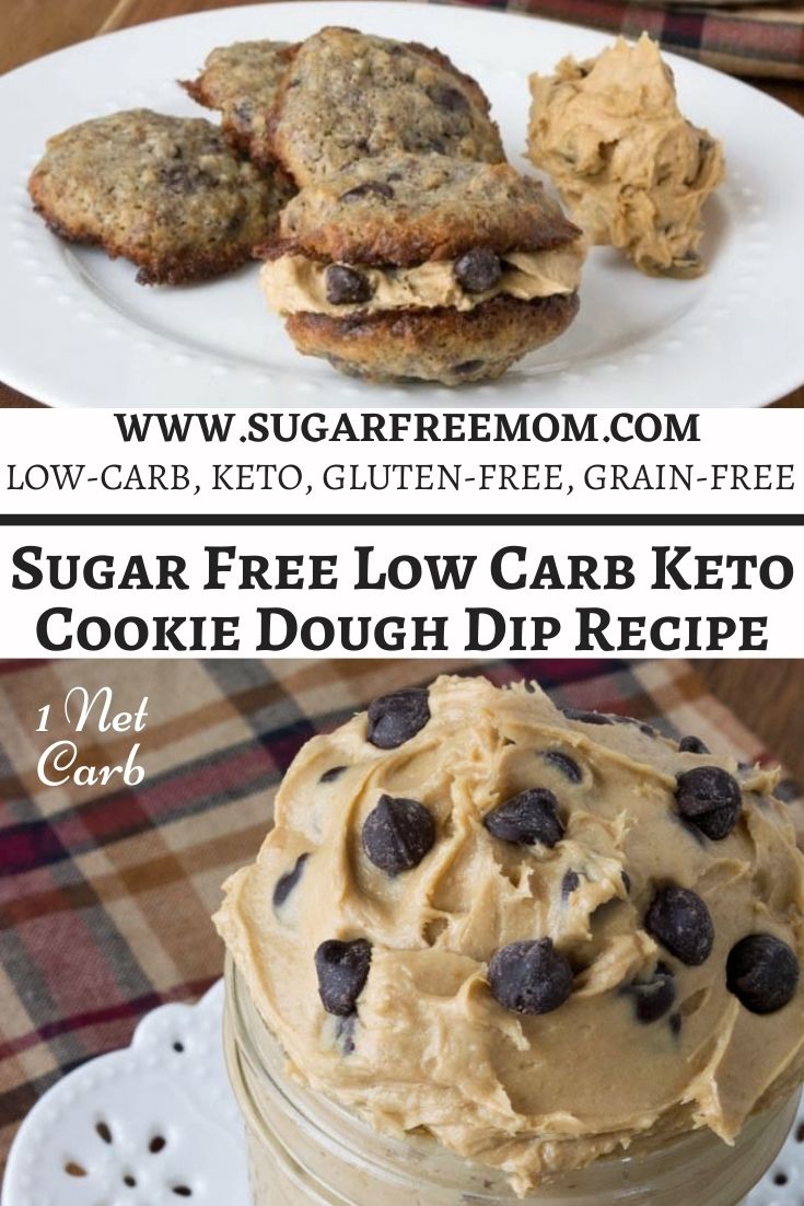 Edible Eggless Easy Sugar Free Chocolate Chip Cookie Dough Dip is Low Carb and Keto and takes just a few minutes to make!