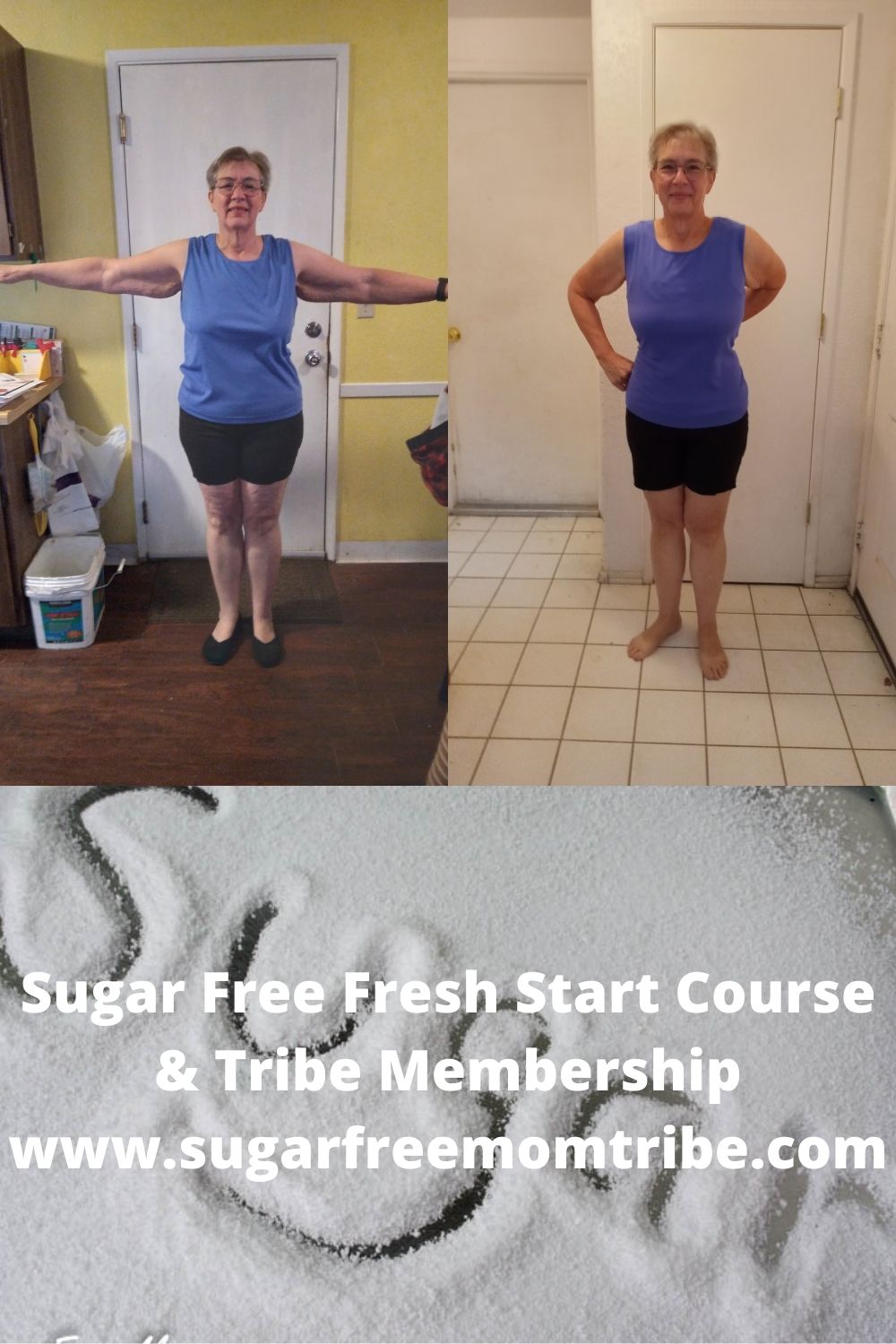 Beth lost 55 pounds with the 30 day Sugar Elimination Diet book and Sugar Free Mom Tribe Membership