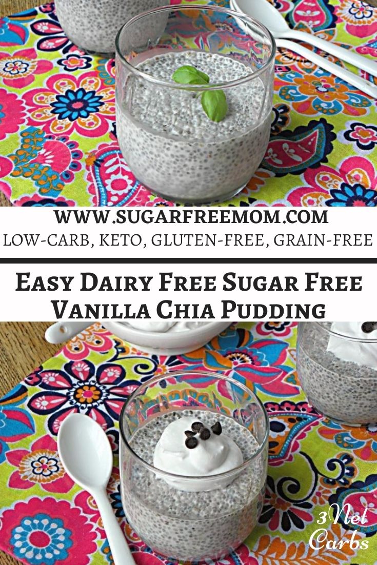 This easy low carb vanilla chia seed pudding takes just a few minutes to prepare and only needs 10 minutes to set. Just 4 basic ingredients!