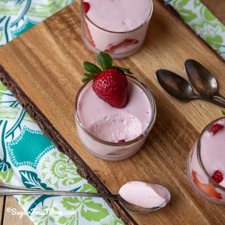 Low Carb Keto Cottage Cheese Strawberry Mousse - Sugar-Free Mom