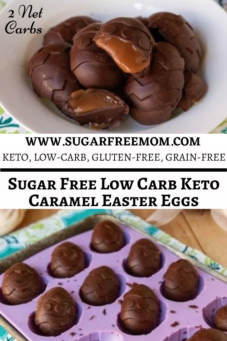 Just 4 simple ingredients needed for this easy recipe for sugar free, low carb, keto caramel Easter eggs!