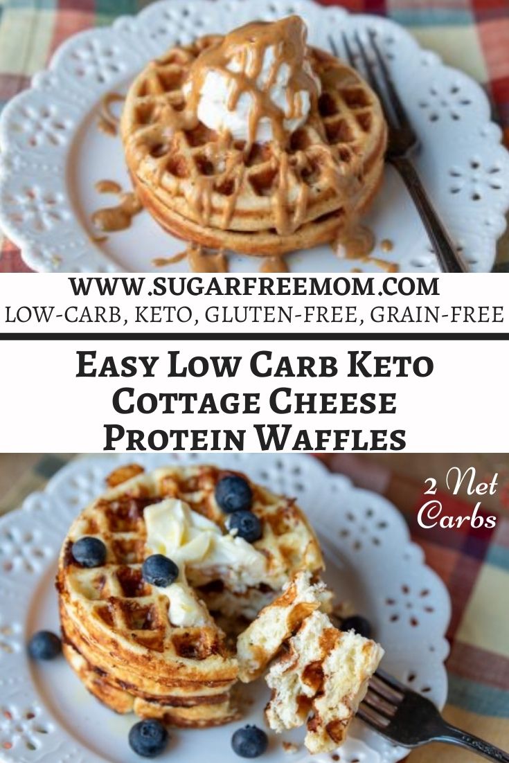 These easy 3 ingredient cottage cheese waffles have 25 grams of protein for 2 delicious keto waffles and just 2 grams of total carbs! The best part about this easy recipe is that no flours are needed and it's ready in under 10 minutes! 