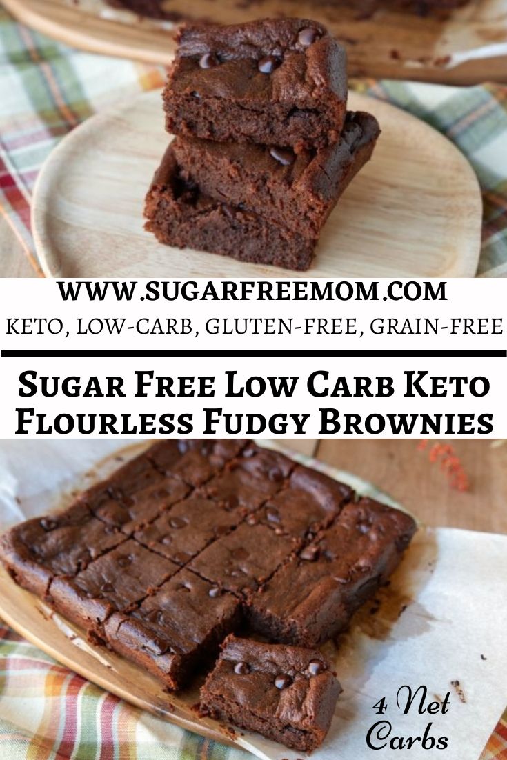 These are the best brownies with no added sugar! Sugar Free Keto Fudgy Gluten Free brownies that have the most delicious chewy texture that you often can't achieve without gluten! 