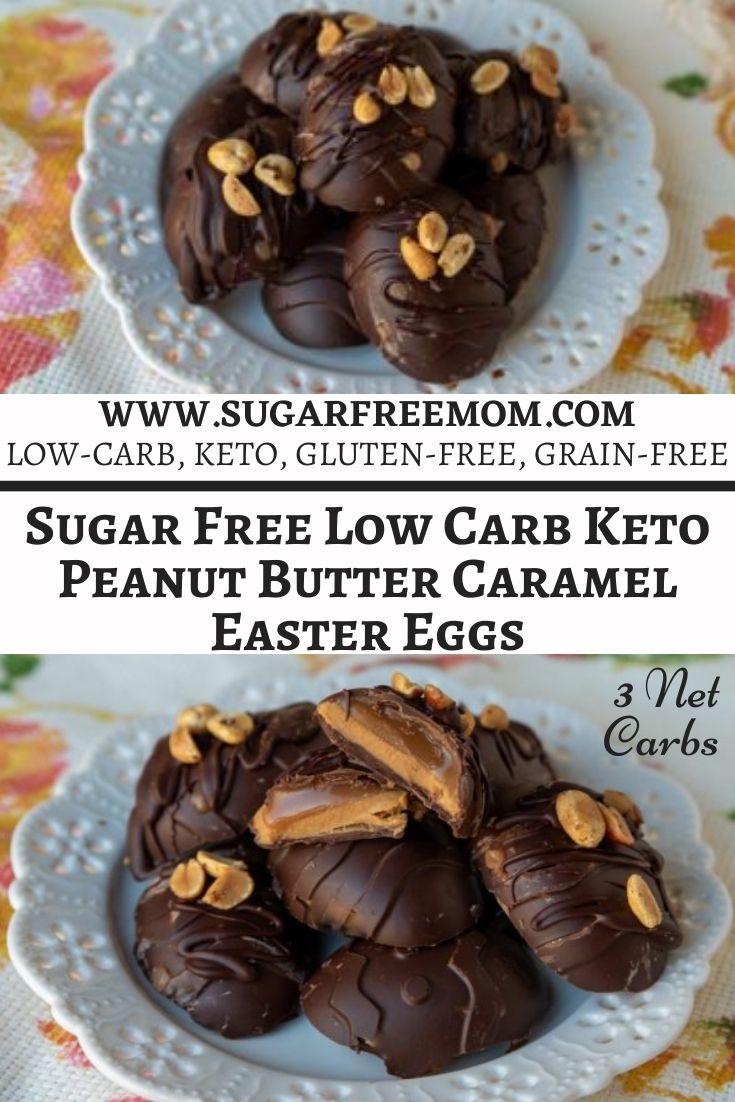 These sugar free chocolate peanut butter eggs have a layer of creamy caramel that makes this Easter egg the most decadent of all! It's my keto version of the new Reese's peanut butter cups with caramel! 