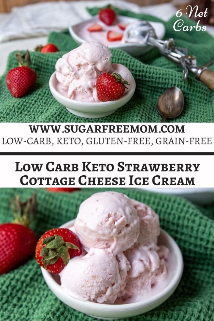 Low Carb Keto Strawberry Cottage Cheese Ice Cream - Sugar-Free Mom