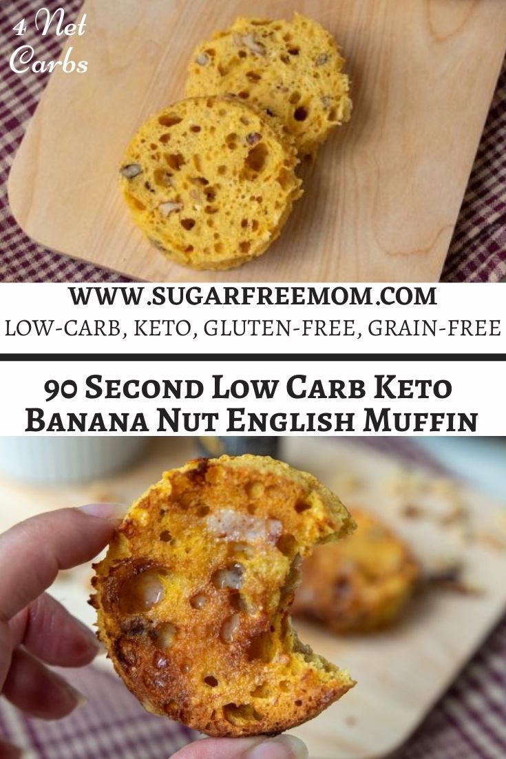 90 second Low Carb Banana Nut English Muffin