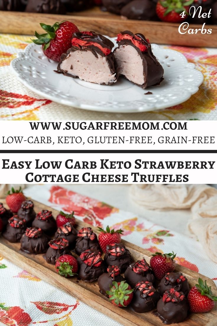 Easy Low Carb Keto Strawberry Cottage Cheese Truffles