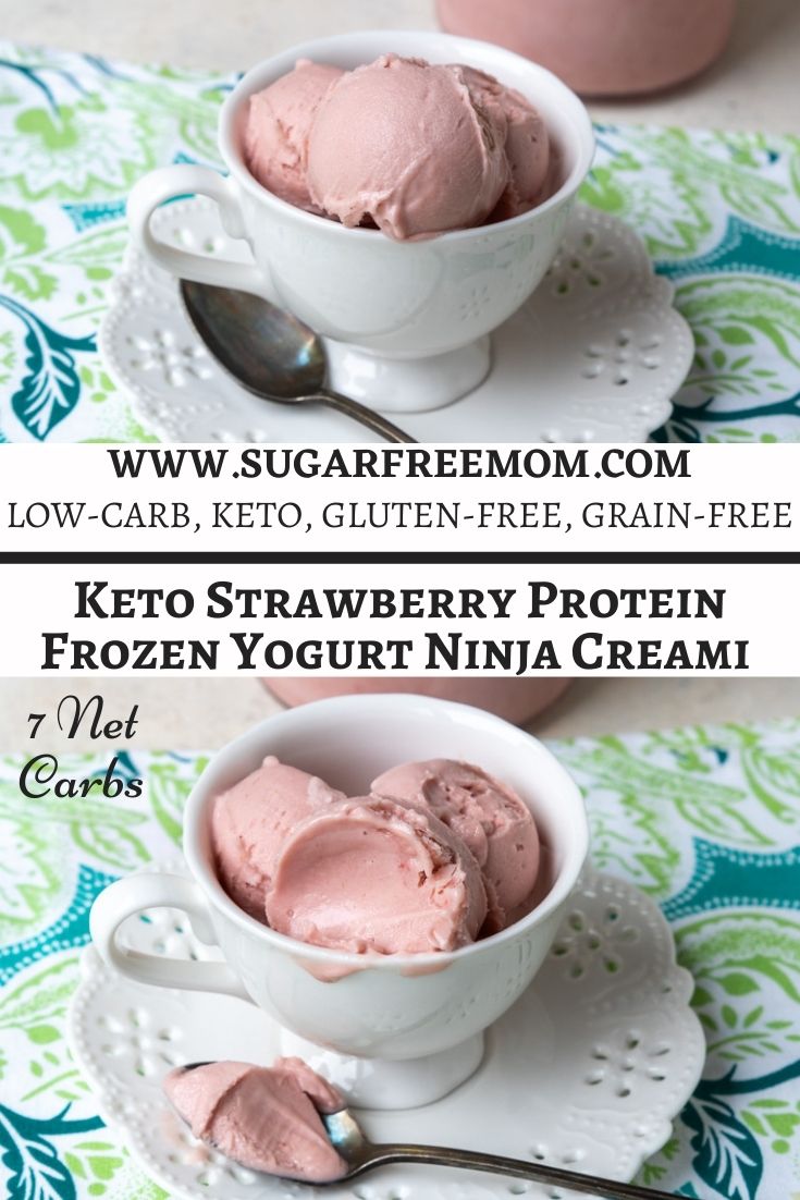 Keto Strawberry Protein Frozen Yogurt