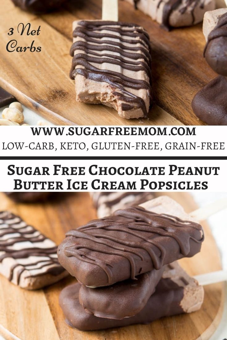 Sugar Free Chocolate Peanut Butter Popsicles