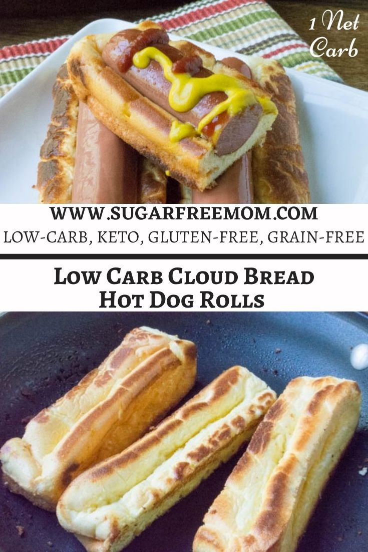 Low Carb Keto Cloud Bread Hot Dog Rolls