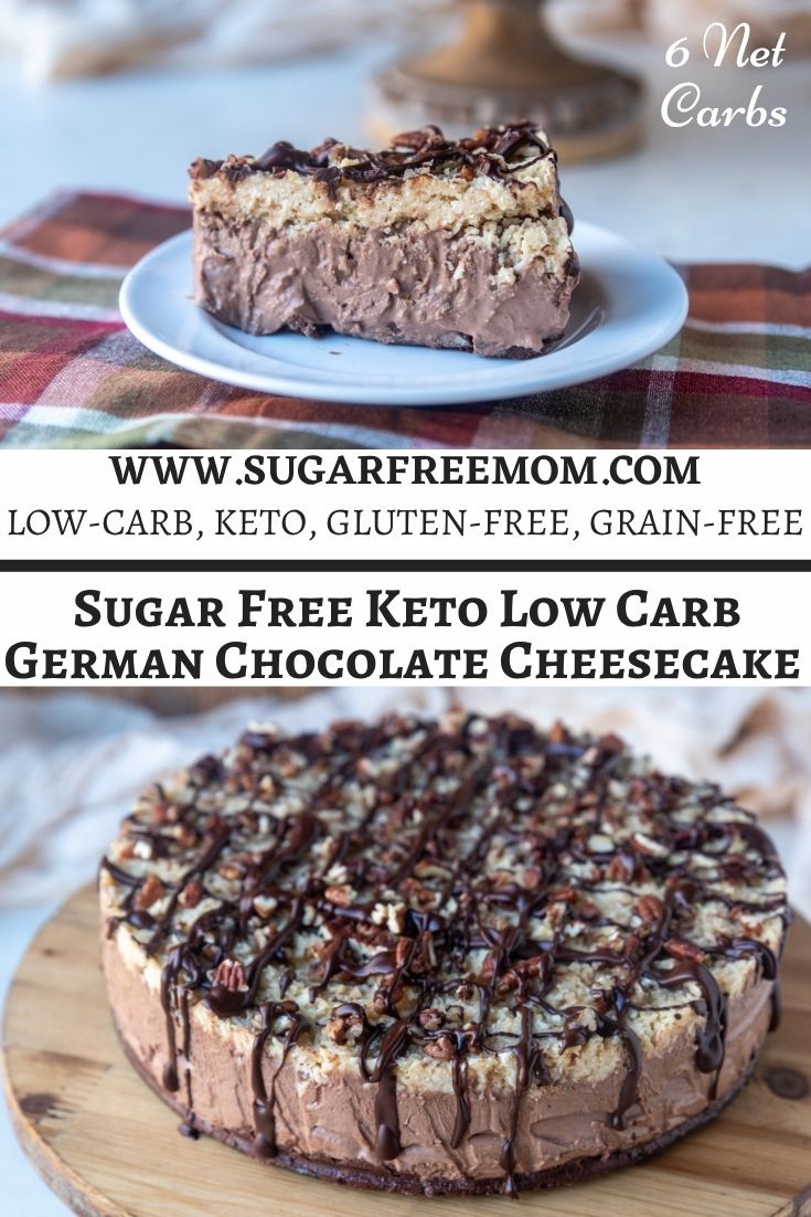 Sugar Free Keto Low Carb German Chocolate Cheesecake