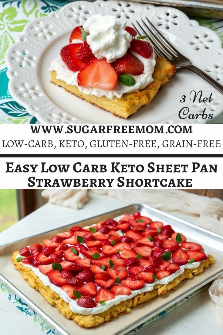 This super easy sheet pan Keto Strawberry Shortcake Recipe is the perfect make ahead dessert to bring to your summer BBQ! Just 3 grams of net carbs!