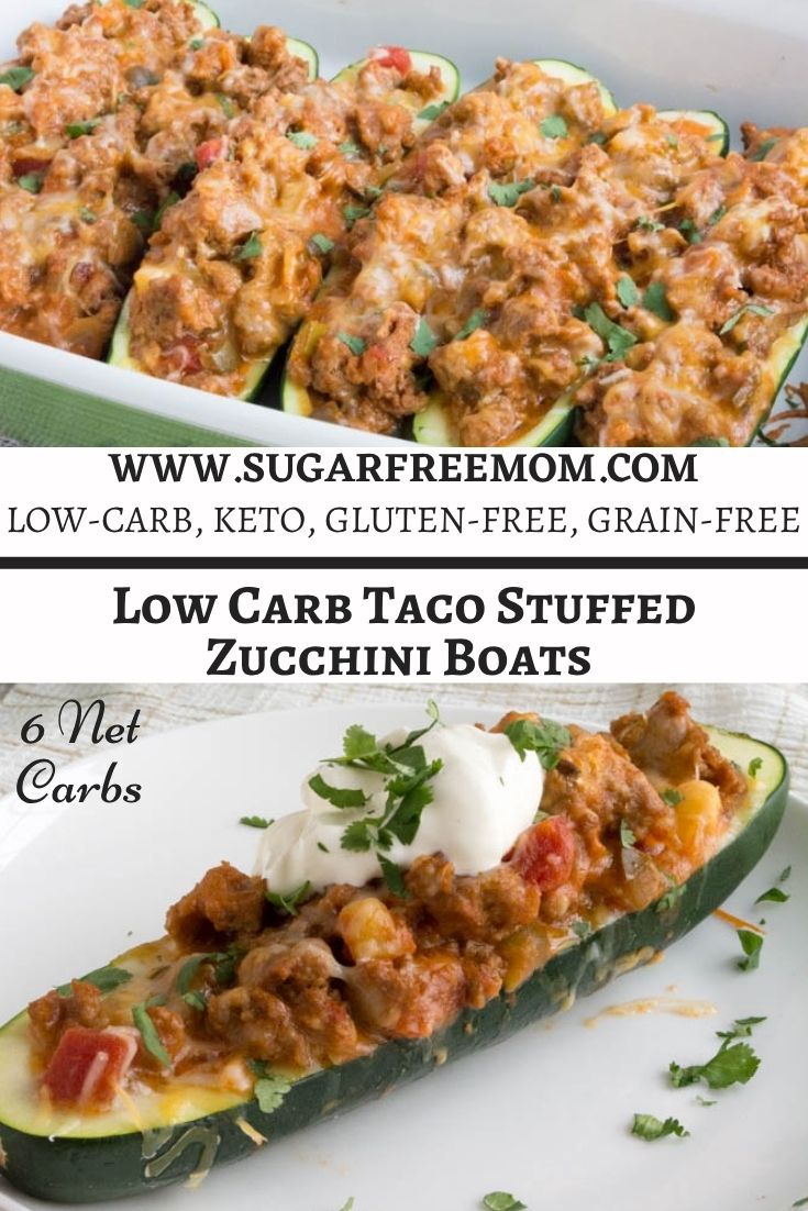 Low Carb Keto Taco Stuffed Zucchini Boats