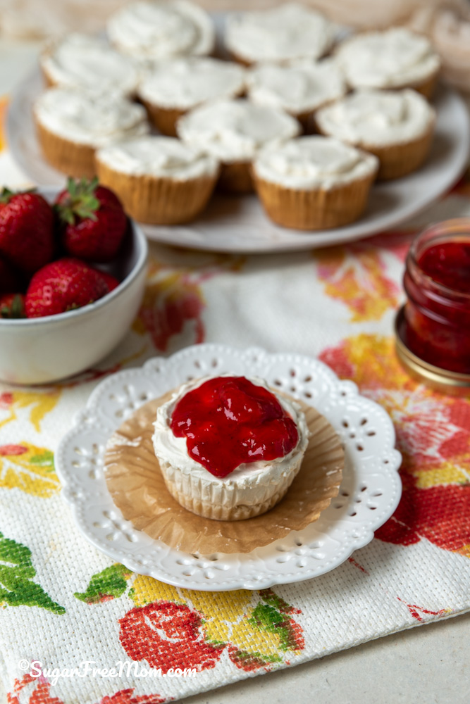 These No Bake Mini Low Carb Keto Strawberry Cheesecakes are like tiny little clouds of creamy, fruity goodness that come together without even heating up your oven. 