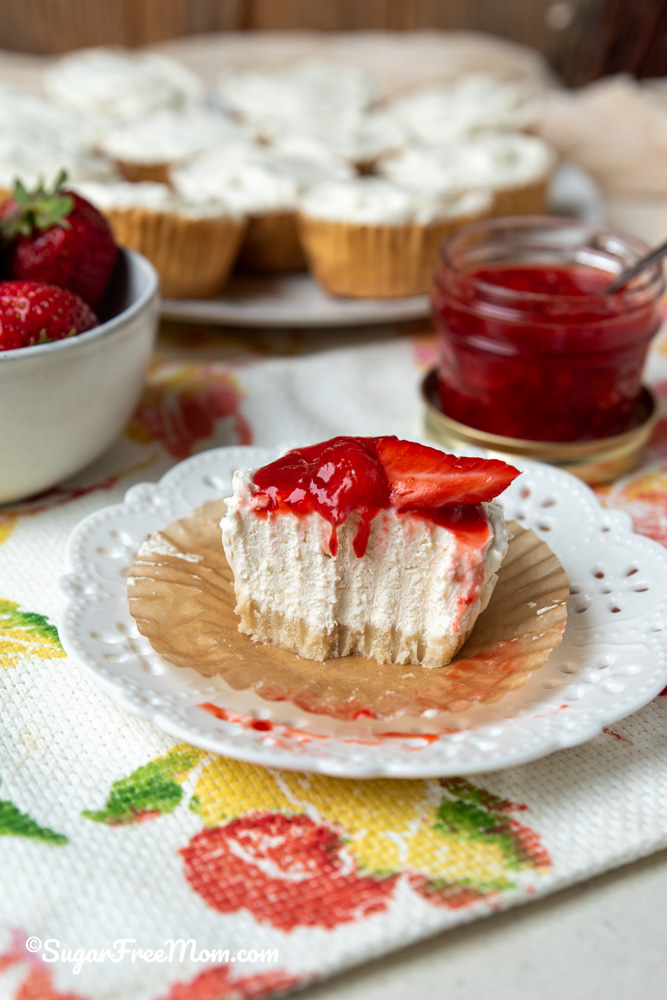 These No Bake Mini Low Carb Keto Strawberry Cheesecakes are like tiny little clouds of creamy, fruity goodness that come together without even heating up your oven. 
