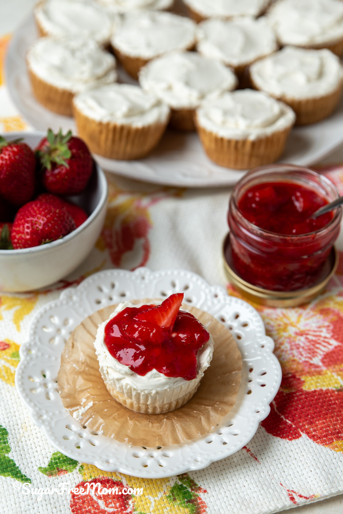 These No Bake Mini Low Carb Keto Strawberry Cheesecakes are like tiny little clouds of creamy, fruity goodness that come together without even heating up your oven. 