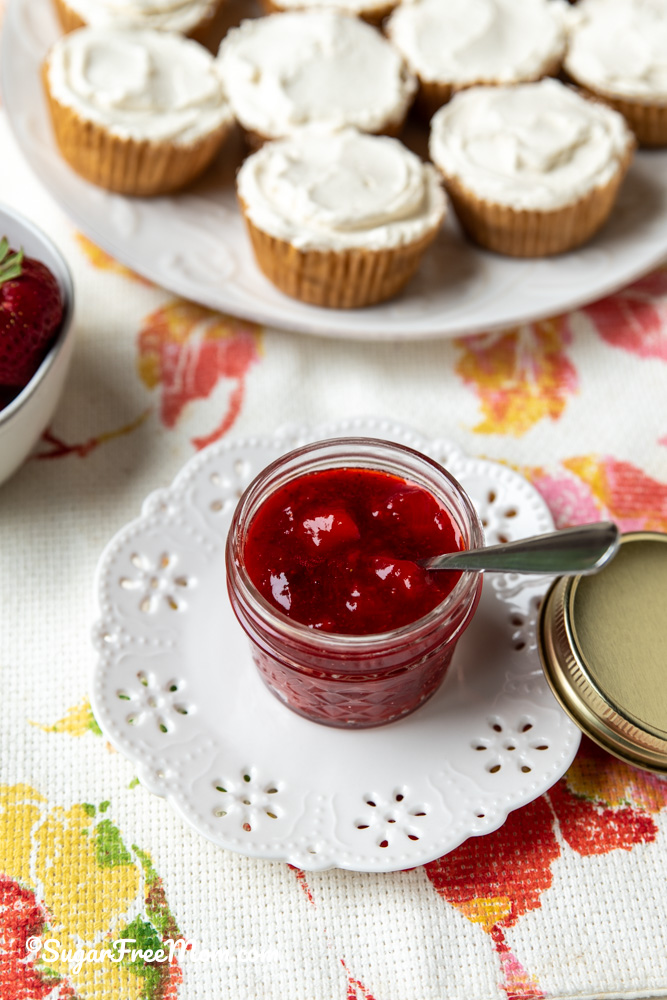This easy low carb keto strawberry sauce syrup is a delightful way to enjoy strawberries without added sugars.