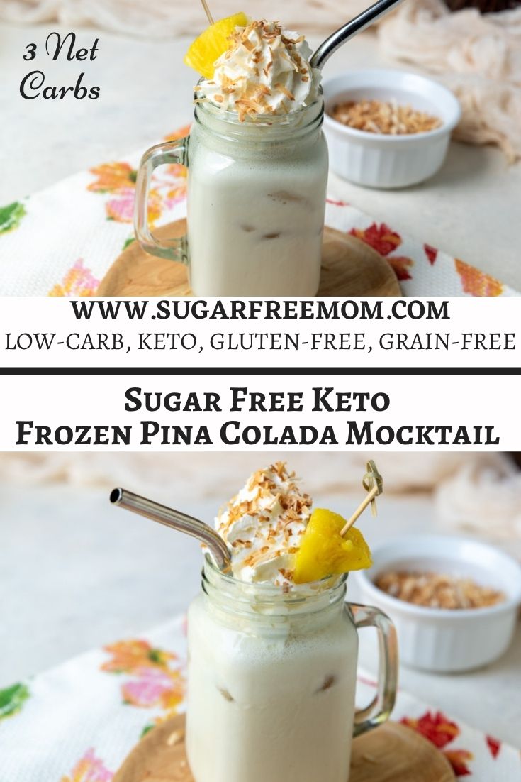 Sugar Free Keto Frozen Pina Colada Mocktail