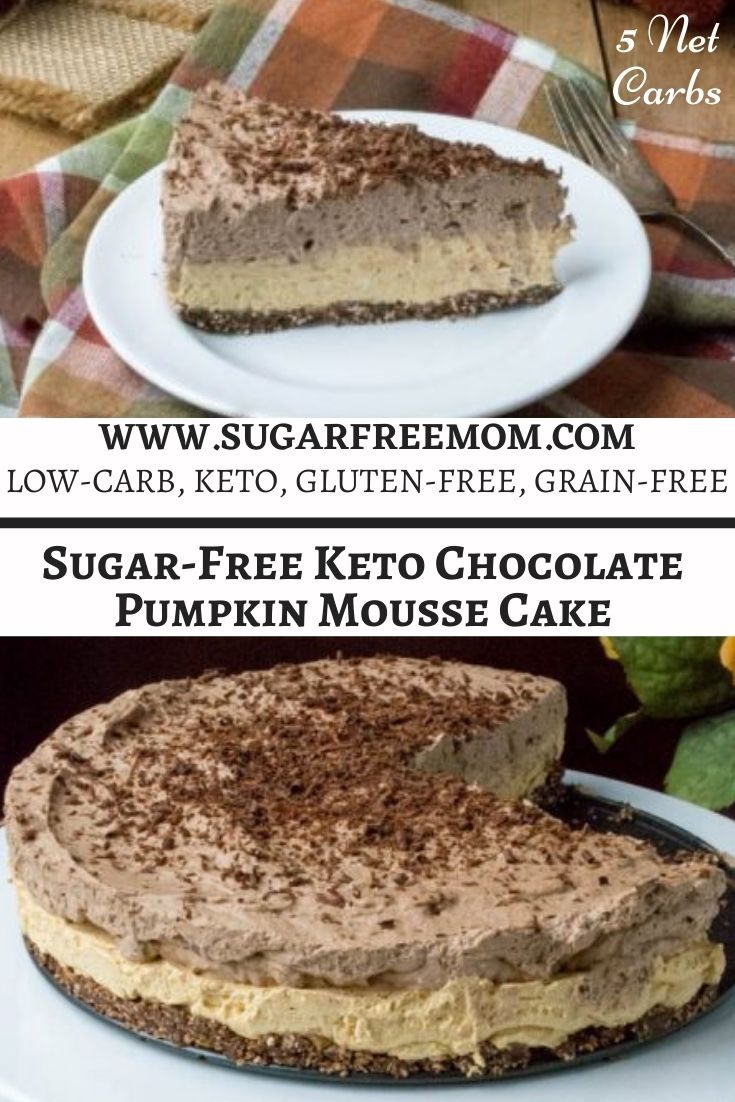 Sugar Free Keto Chocolate Pumpkin Mousse Cake