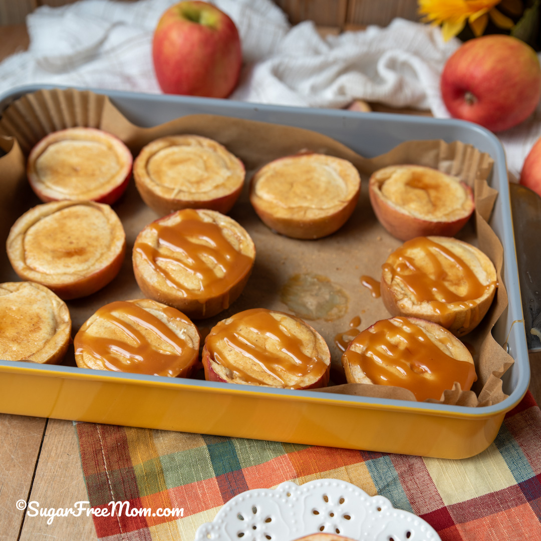 keto caramel cheesecake stuffed apples