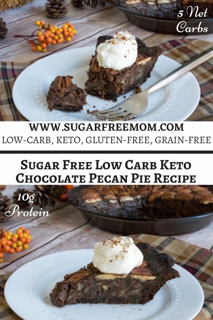 Sugar Free Low Carb Keto Chocolate Pecan Pie