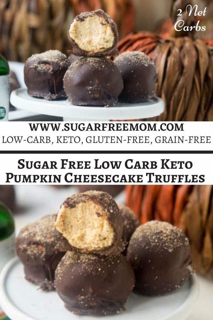 sugar free low carb keto pumpkin cheesecake truffles
