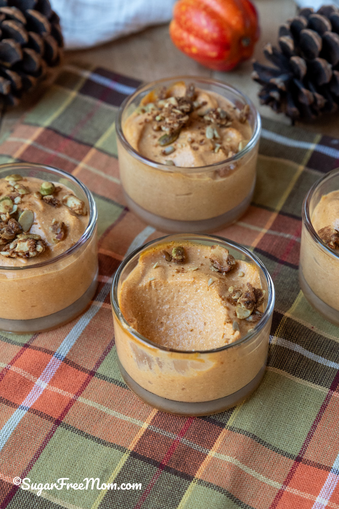 If you're a pumpkin lover, this low carb keto high protein cottage cheese pumpkin mousse is a creamy delicious mousse that has 15 grams of protein and 5 grams net carbs!