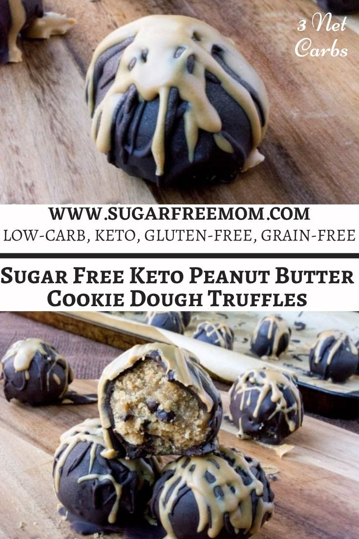 Sugar Free Keto peanut Butter Cookie Dough Truffles