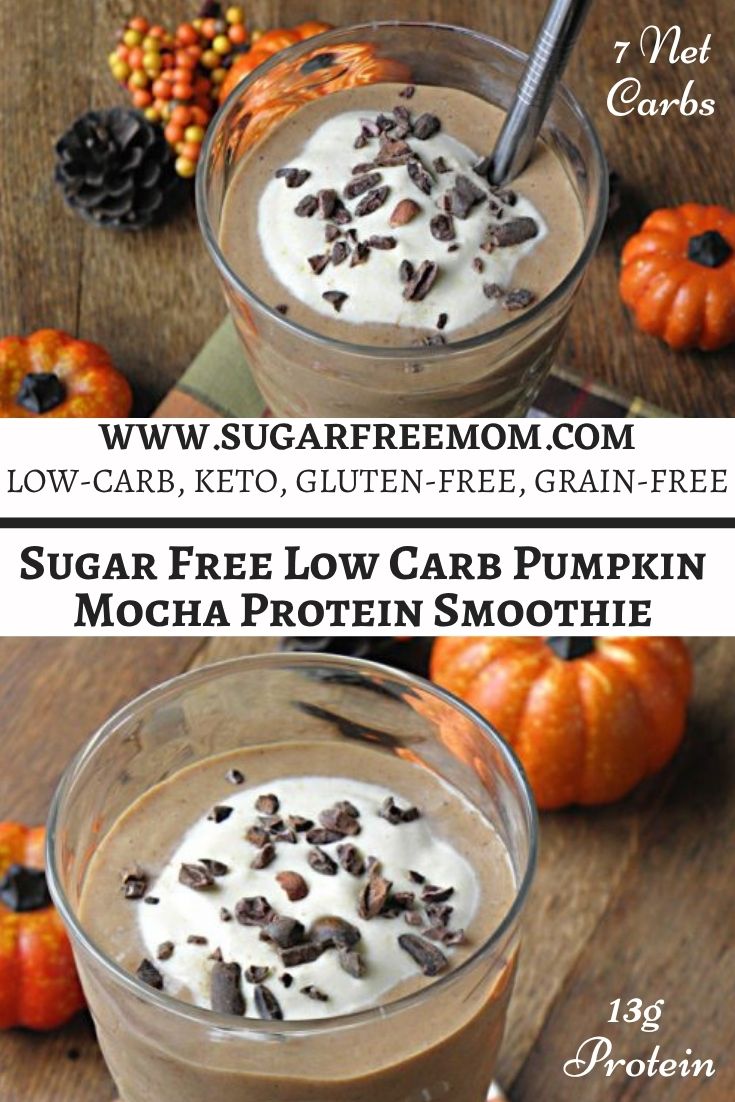 Sugar Free Low Carb Pumpkin Mocha Protein Smoothie