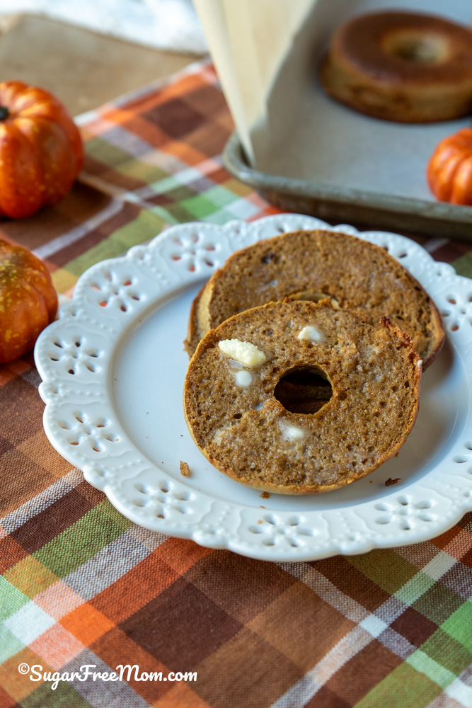 These easy low carb cottage cheese pumpkin keto bagels have just the right consistency of traditional chewy bagels and an extra protein boost with 17 grams protein!