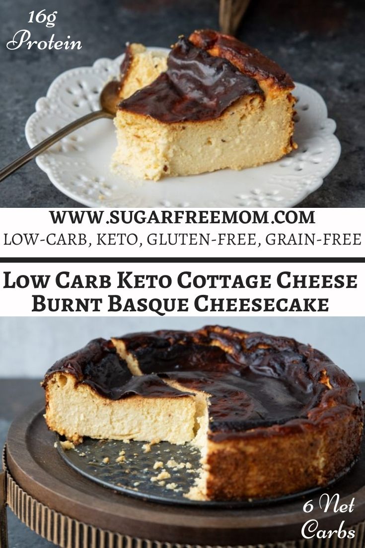 Low Carb Keto Cottage Cheese Basque Cheesecake