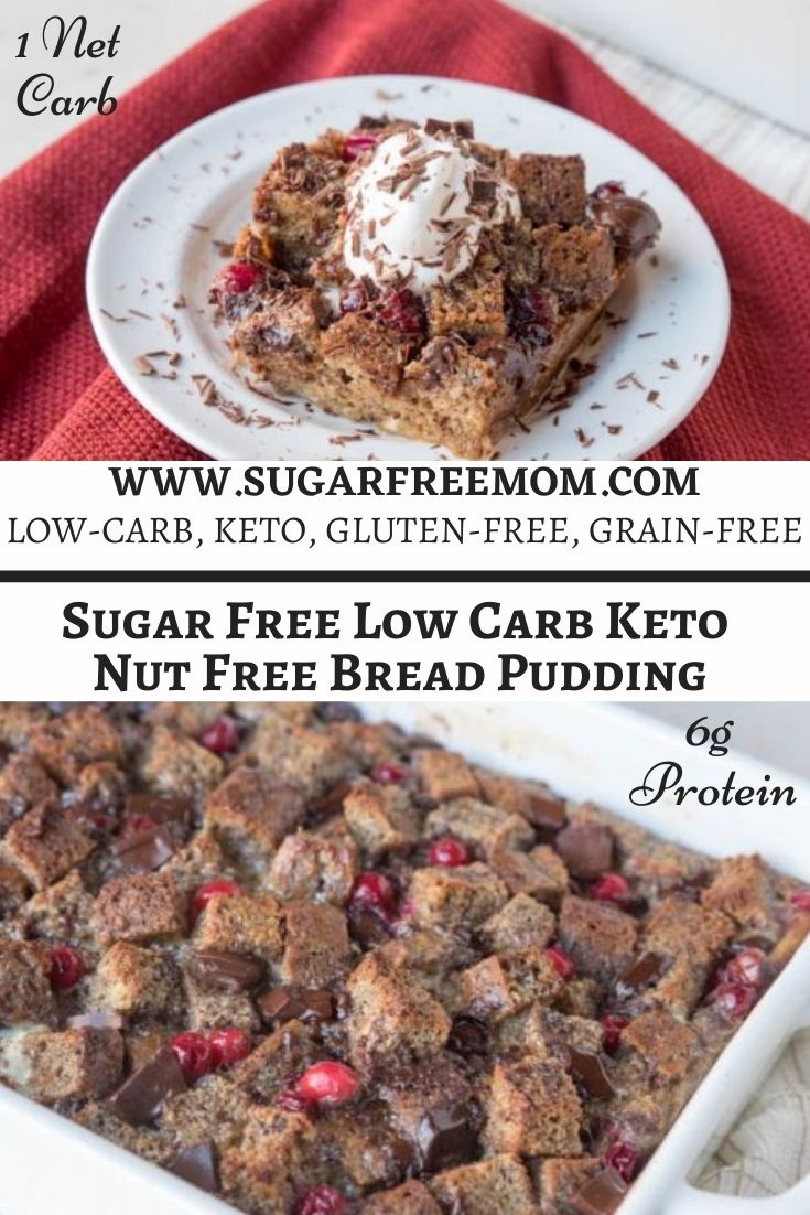 Sugar Free Low Carb Keto Nut Free Bread Pudding
