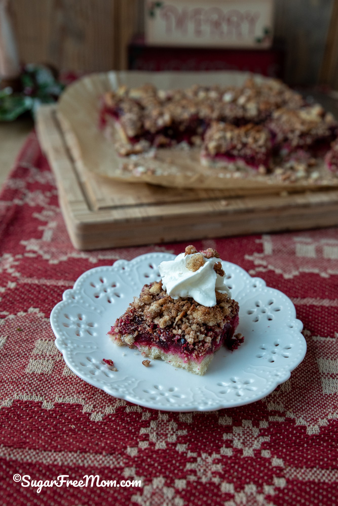 keto cranberry crumb bars