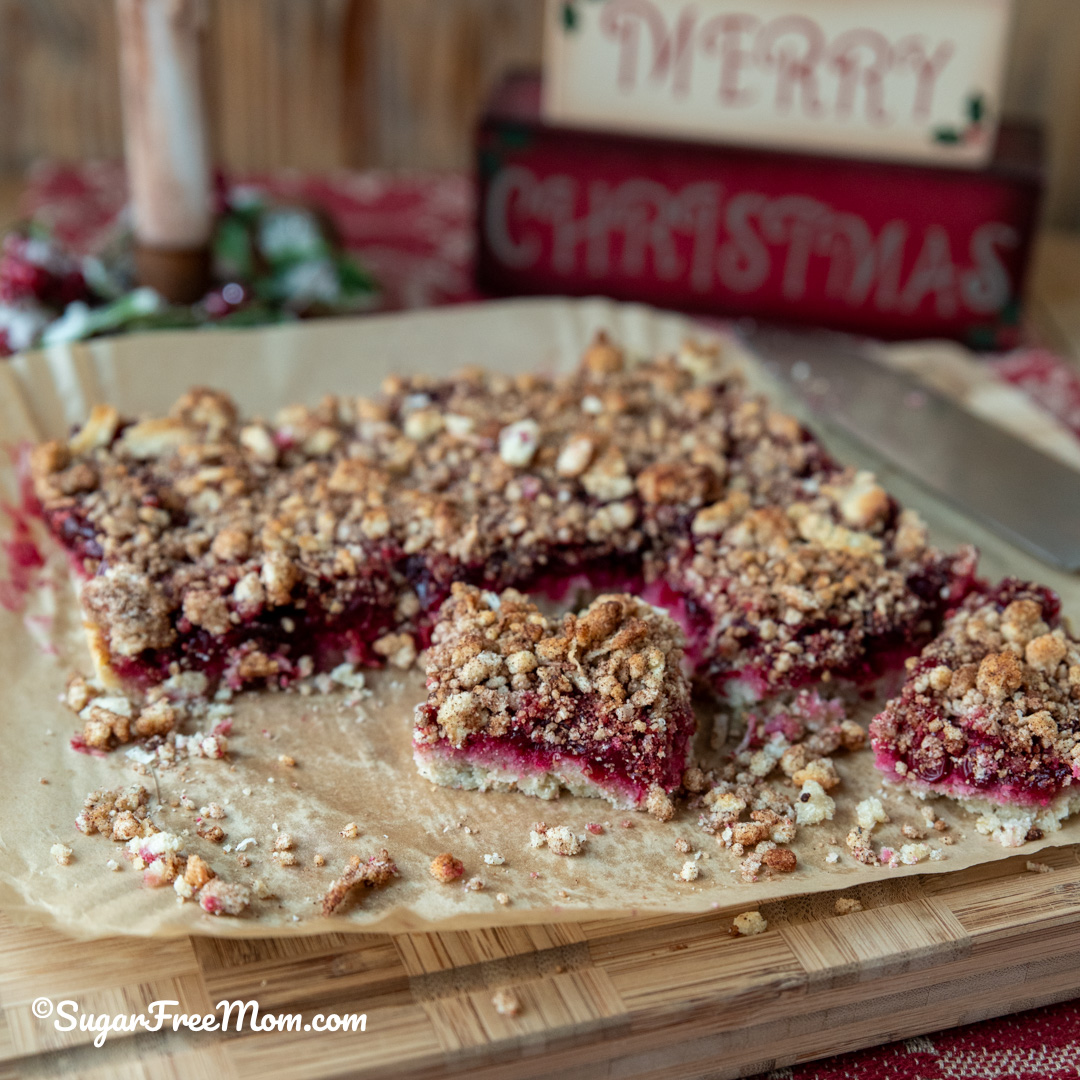 keto cranberry crumb bars