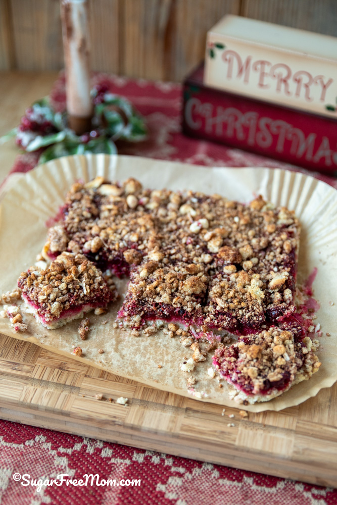 keto cranberry crumb bars