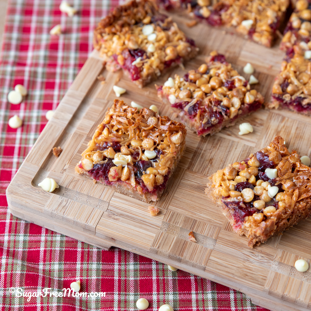 keto white chocolate cranberry magic bars