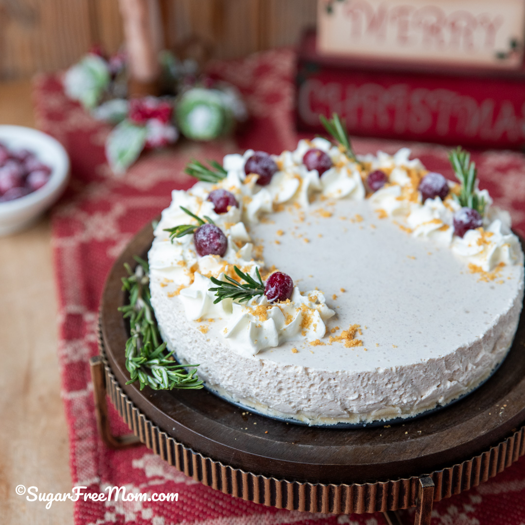 no bake keto eggnog cheesecake