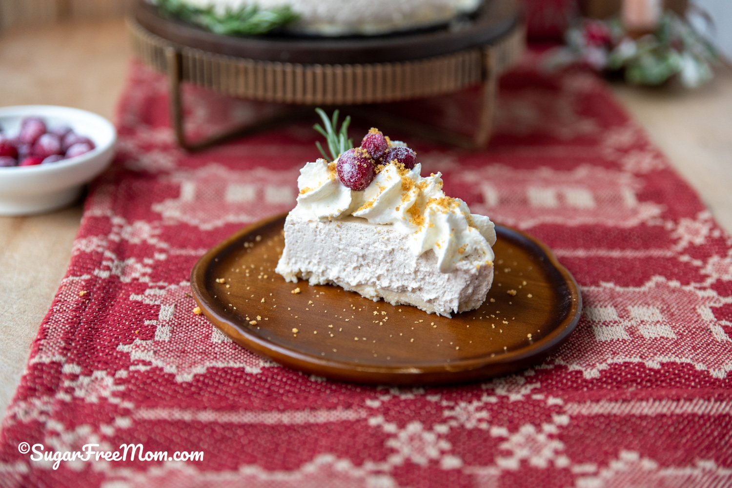 sugar free eggnog cheesecake