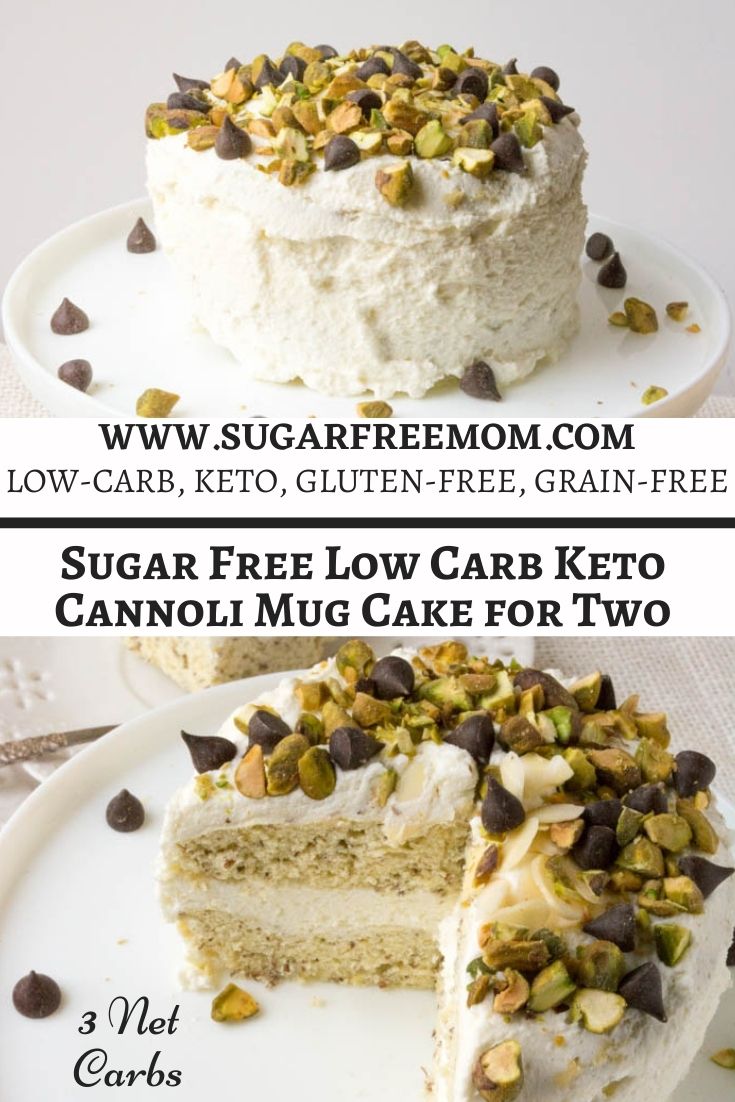 Sugar Free Low Carb keto Cannoli Mug Cake for Two