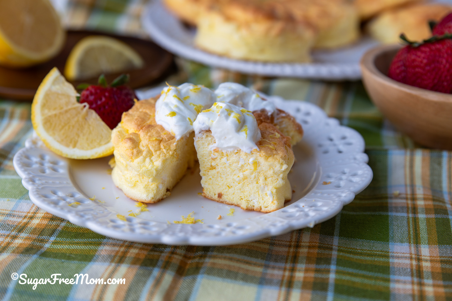 Midlife Macro Friendly Low Carb Keto High Protein Lemon Souffle Cake