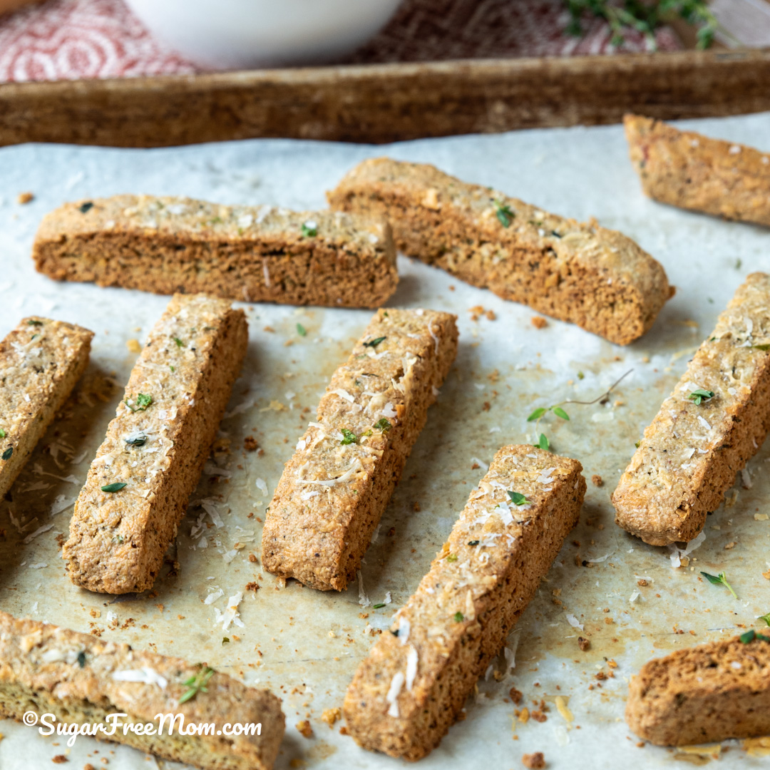 Savory keto Parmesan Gruyere Biscotti