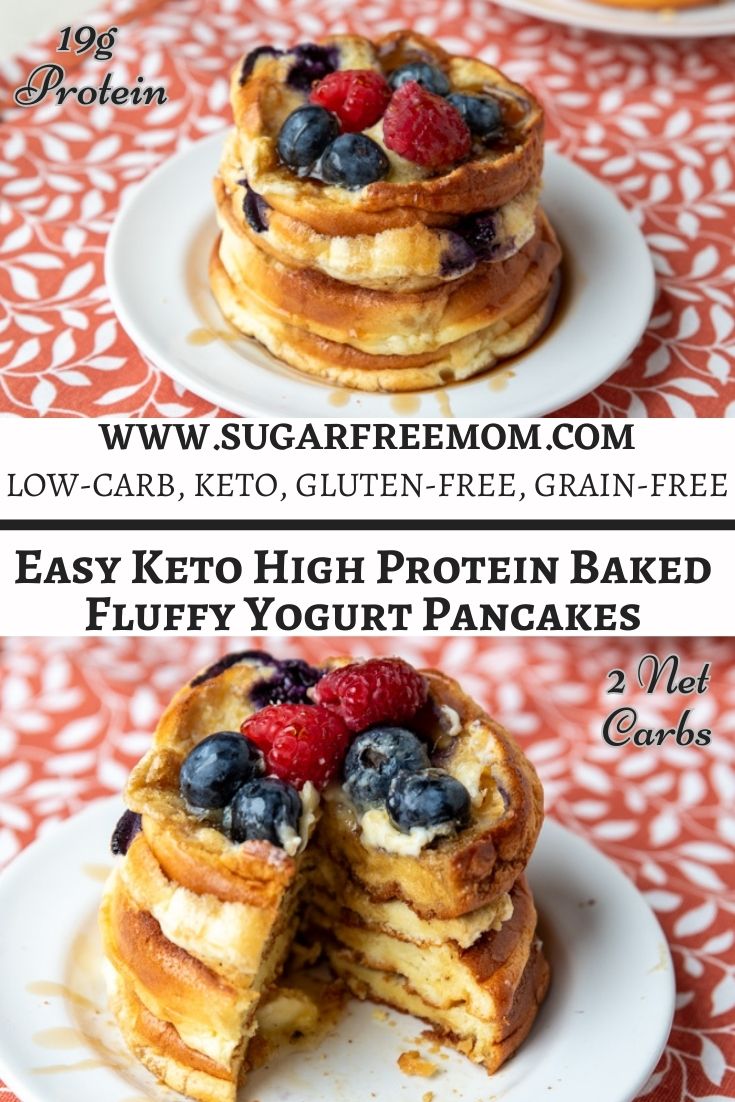 Easy Keto High Protein Baked Fluffy Yogurt Pancakes