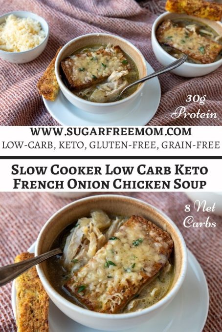 Slow Cooker Low Carb Keto French Onion Chicken Soup - Sugar-Free Mom