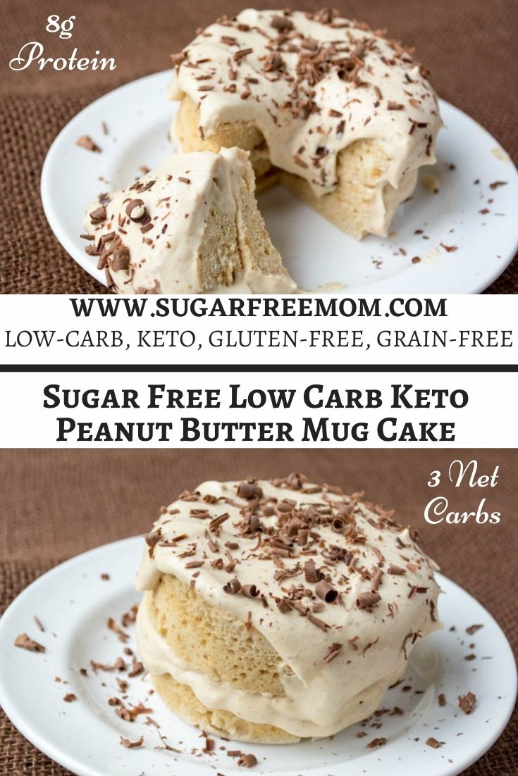 Sugar Free Low Carb Keto Peanut Butter Mug Cake