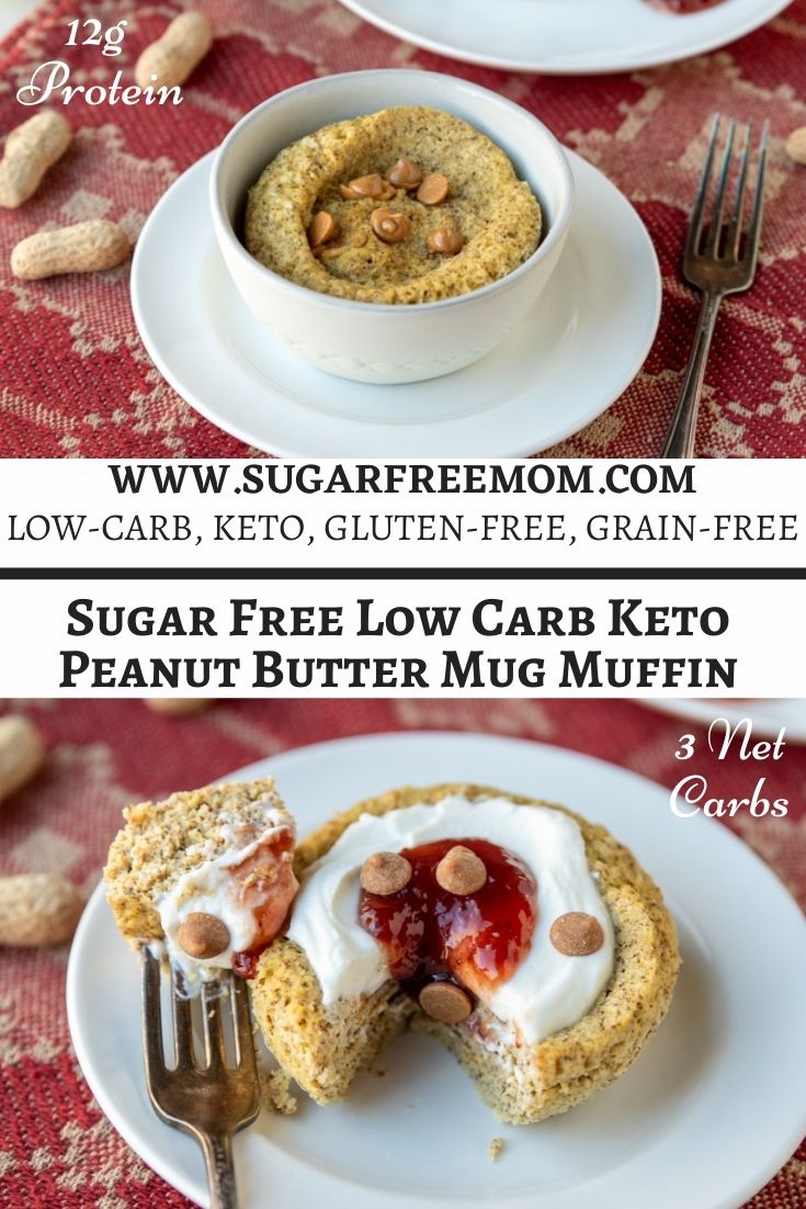 Sugar Free Low Carb Keto Peanut Butter Mug Muffin